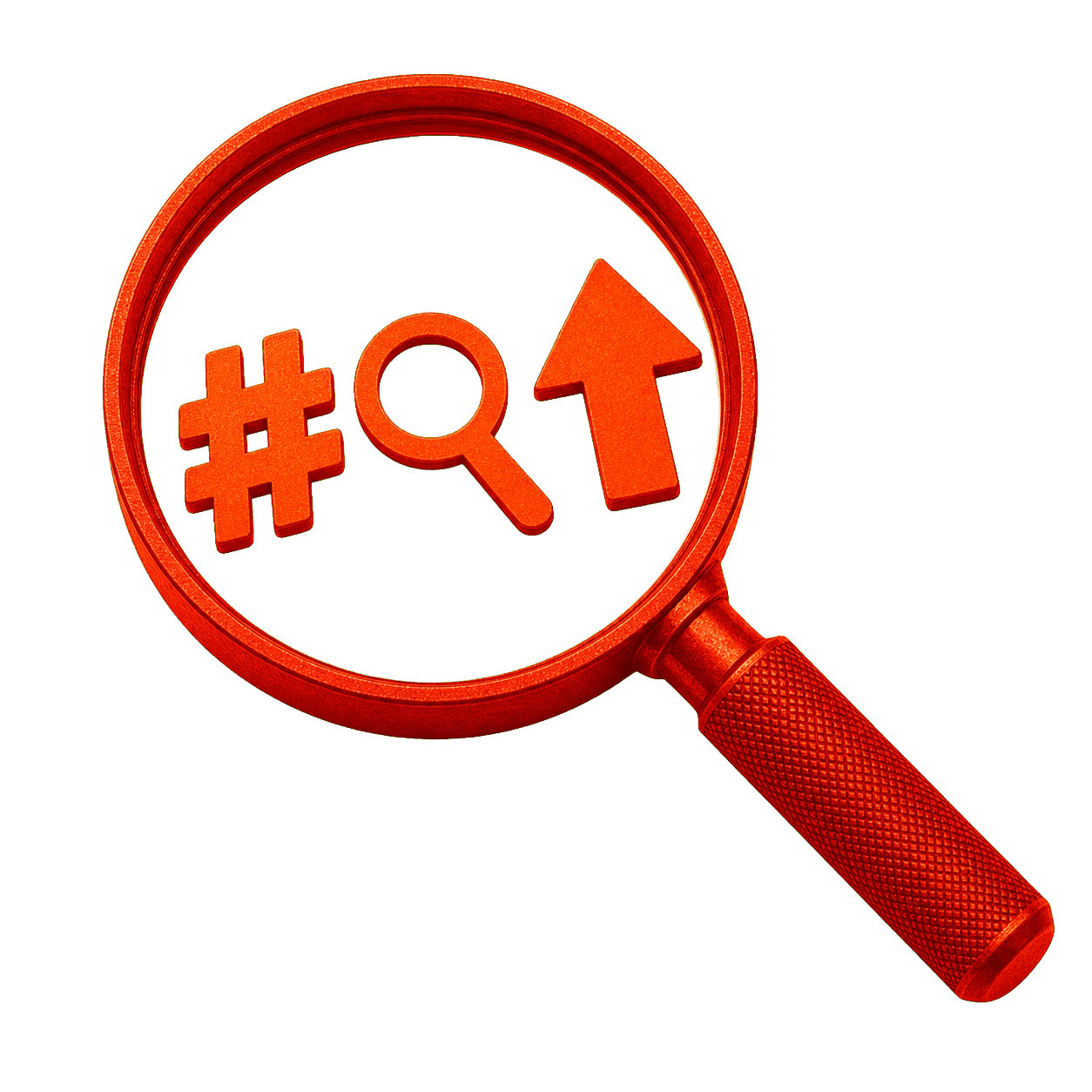 A 3D magnifying glass over a search field, representing App Store search demand